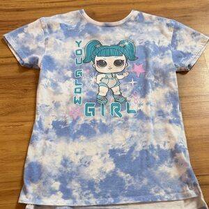 Kids Tie-Dye Blue 'You Glow Girl' Graphic Tee